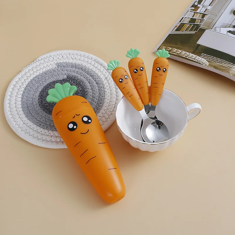 Commercial Kitchen Knife Set - Stainless Steel Carrots Tableware Set Cartoon