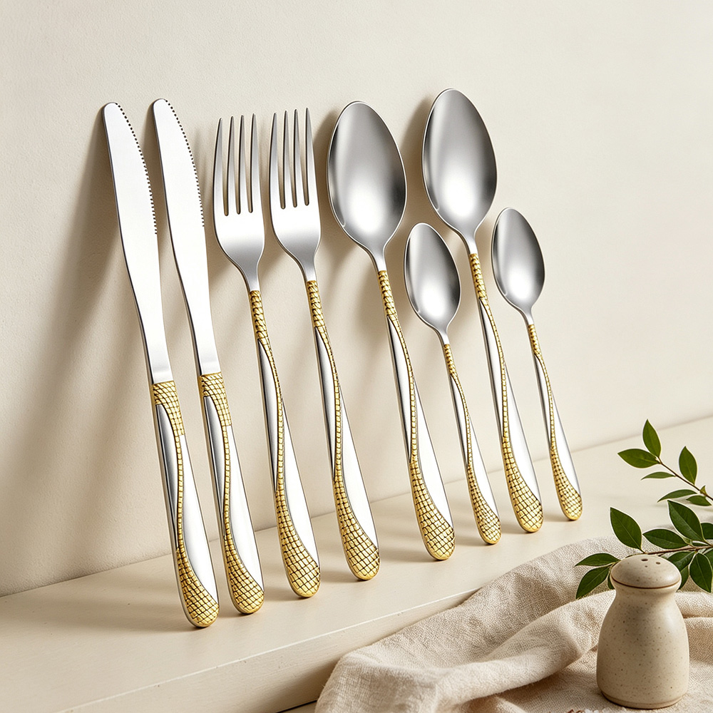 Commercial Kitchen Knife Set - 8Pcs Cutlery Sets Stainless Steel Black